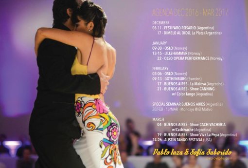 Pablo Inza & Sofia Saborido - Agenda Dec 2016 March 2017